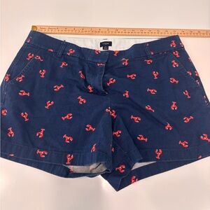 J. Crew Navy Lobster Print Women's Shorts